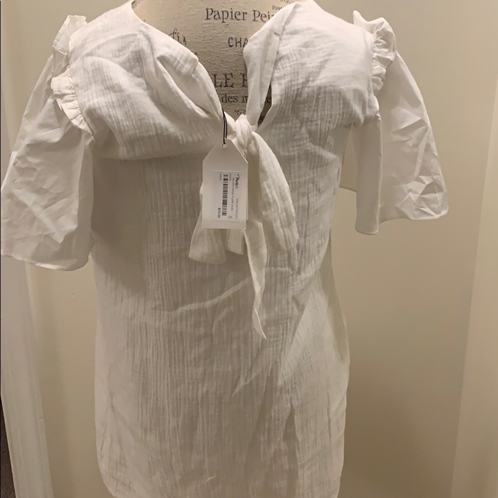 Monkee’s English Factory Woven Mixed Flare Dress